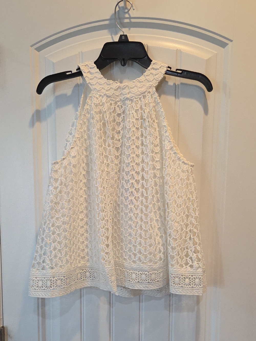 Moon River Cream Crochet Halter Tank